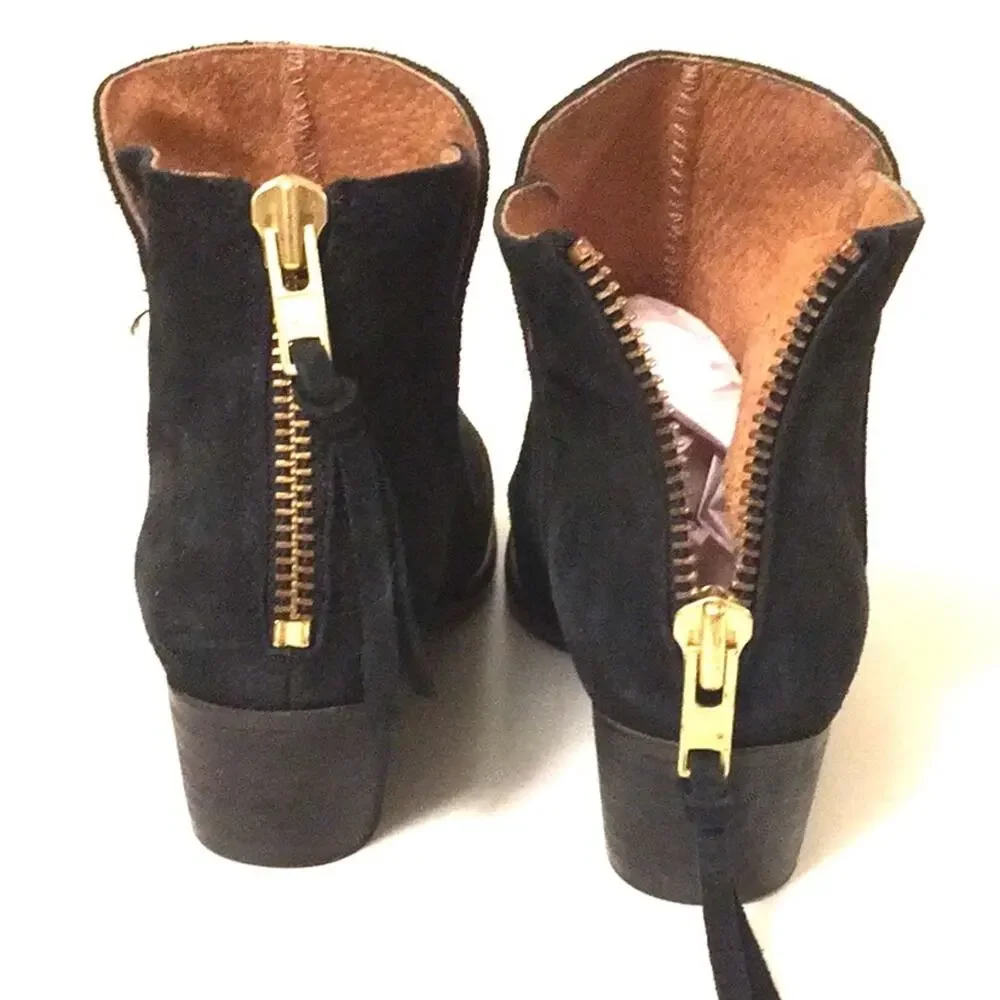 Office London black suede leather ankle boots 37